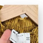 ASOS DESIGN high neck mini dress satin plisse Mustard Photo 4