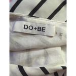 DO+BE Top Woman's Large White Black Striped Ruffle Sleeve One Shoulder Photo 6