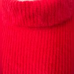 Vintage Red Angora‎ Wool Turtleneck Sweater office preppy medium Photo 4
