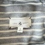 Lou & grey Striped Hooded Dress size Small Bell Sleeves Grey/White Soft Knit Photo 4