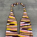 VIX by Paula Hermanny Brown&Yellow Watercolor Stripe Deep Plunge One Piece Sz.L Brown Size L Photo 1