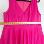 Hutch Anthropologie  Barbiecore hot pink sleeveless fit and flare scuba dress, 1X Photo 3