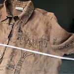 Chico's Chico’s Design Women’s Brown 100% Linen Button Down Shirt Large Lagenlook Photo 12