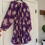 Ulla Johnson Emery Dress Cassis Blur Silk Ruffles Purple Cream Tie Dye Size 4 Photo 11