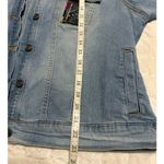 Social Standard Custom Denim Jean Jacket Women's Size XXL Patchwork Plaid Folk Blue Photo 9
