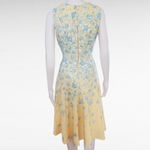 Danny & Nicole Yellow Aqua Floral Scuba Fit & Flare Midi Dress Size 6 Photo 5