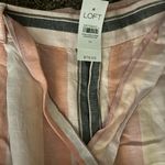 Loft  Striped Wide-Leg Linen Pants with Tie Waist size M NWT Photo 1