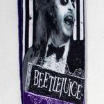 NWT Gothic 80s Retro Inspired Knee High Beetlejuice Socks Sandworm Stripes Purple Photo 2