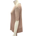 August Silk Knits Size XL Short Sleeve Taupe Ribbed 100 Percent Silk Knit Top Brown Photo 2