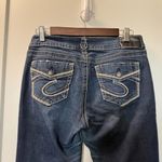 Silver Jeans  Suki Mid Rise Slim Bootcut Jean Dark Wash‎ Embroidered Flap Pocket Photo 3