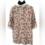 Lagogo Collared 3/4 Sleeve Floral Dress Orange Size M Photo 1