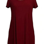 Pink Rose  BRICK RED SHIFT T-SHIRT DRESS COMFORTABLE MIDI WOMEN SIZE SMALL‎ Photo 0