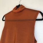 Lafayette 148 sleeveless top sheer neck mock neck knit autumn layer classic Orange Size L Photo 3