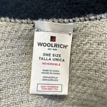 Woolrich  OS shawl blanket women’s textured wrap blue gray pre owned Photo 2