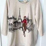 Colortree Paris Skyline Eiffel Tower Embellished Sweater Beige Cream Size L Size L Photo 0
