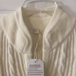 Women's White Cable Knit Cardigan size L length 29” bust 42” beautiful sweater Size L Photo 3