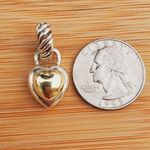 David Yurman  Gold Dome Heart Necklace 925 14K Photo 4