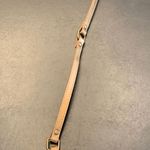 Women's Vinyl Brass Joints Square Metal Buckle Belt Beige Cream Size 34 Photo 1