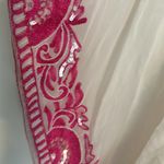 Taj by Sabrina Crippa silk beaded sequin gorgeous medium M tunic top cover swim Pink Photo 9