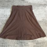 Texture Clothing Skirt Womens Small Brown Hemp Cotton USA Stretch Midi Knee Photo 3