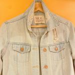 Thread & Supply Alyssa Light Wash Blue Denim Distressed Jacket Size Small Photo 6