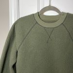 Everlane The ReNew Fleece kalamata Raglan Green Sweatshirt size Medium Photo 2