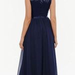 NEW Sequins Formal Elegant Wedding Mother of The Bride Dress S Blue Photo 1