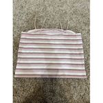 American Eagle American‎ Eagle Women Junior Pink Striped Ribbed Tank Crop Top Size Large Photo 2