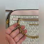 Michael Kors White and Pink Blush Woman’s Adjustable Crossbody Big Chain Purse Photo 1