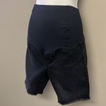 Isabel Maternity Dark Wash Pull-On Bermuda Jean Shorts w/ Elastic Waist-Sz 6 Photo 1