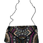 Vintage Beaded Sequin Embroidered Clutch‎ Crossbody Boho Festival Art Deco Bag Black Photo 0