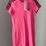 Adidas  Vibrant Pink Dress with Black Stripes Photo 0