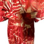 ZARA  Red Marble Maxi Dress Off Shoulder Tiered Ruffles Lightweight Size M‎ Photo 3