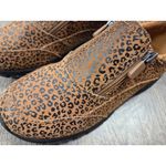 Lands' End All Weather Insulated Suede Zip Moc Shoes Animal Leopard Print 7B Brown Size 7 Photo 1