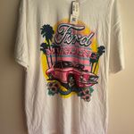 Ford Mustang Pink Graphic Tee Size XL 100% Cotton Oversized NWT White Photo 0