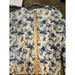 C by Bloomingdale's Cashmere Toile Crewneck Sweater Blue Cream Size XL Photo 10