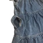 Altar'd State Blue Ruffle Sleeve Keyhole Medium Dark Wash Jean Denim Dress Small Photo 3