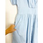 ZARA  Shirt Midi Dress Size Large Baby Blue 3564/083 Cottagecore Photo 7
