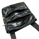 LeSportsac  3-Zip Pocket Crossbody Bag Shine Black Everyday Travel Ofice Stylish Photo 3
