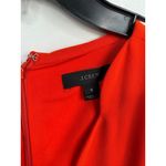 J.Crew Dress Size 8 Orange Scalloped V-Neck Faux Wrap Sleeveless Knee Length Photo 4