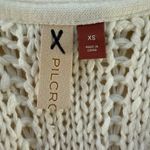 Anthropologie Pilcro Cable-Knit Sweater Tank in Cream Button Front, Size XS Photo 3
