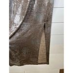 Connected Apparel Metallic Silver Cowl Neck Maxi Length Sleeveless Dress Sz 14W Photo 10