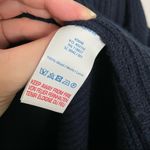 Boden Cardigan Sweater Knit 100% Wool Ribbed Wide Lapel Open Front Navy Blue Size M Photo 7