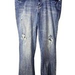 Seven7 Seven Flare Jeans Women's Size 16 Sequin Fancy Pocket  Distressed Medium Wash Photo 0