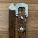 3D Belt Brown Leather Western Brown Womens Size 34 Silver Buckle Adjustable 1123 Photo 4