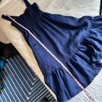 Reformation  Rowen Square Neck Smocked Linen Dress  Danube Blue Photo 8