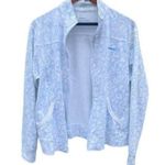 Reebok  Womens White and Blue Floral Zip Up Jacket Photo 11