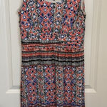 Spense Sleeveless Geometric Print Knit Dress L | Red Blue Black Summer Casual Size L Photo 0