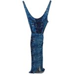 Reformation Jeans Kaila Midi Dress Wrap Sheath Knit Scoop Neck Tie Dye Blue XS Photo 1