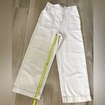 Free People High Rise Wide Leg Crop Pants Creme Womens Size 4 Cotton Photo 2